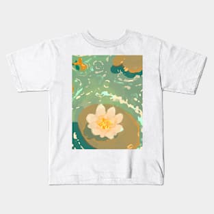 water lilies vintage pond poster Kids T-Shirt